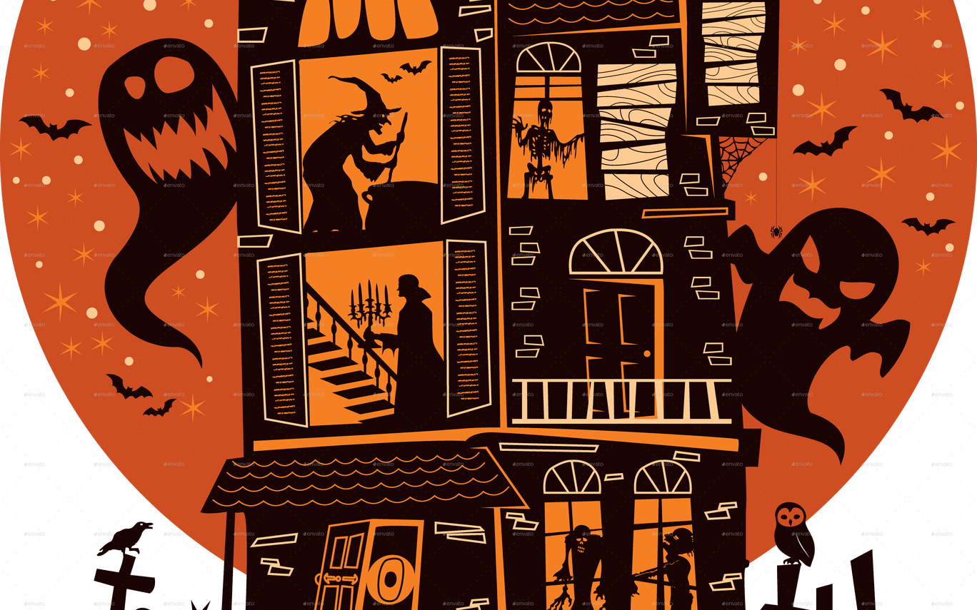 Happy Halloween Tshirt Design By Cah Selo Graphicriver - S9 Plus Wallpaper Anime (1368x855), Png Download