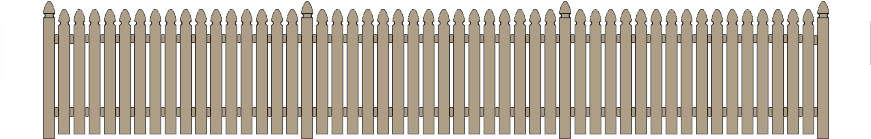 Flat Board Picket Fence - Picket Fence (870x274), Png Download