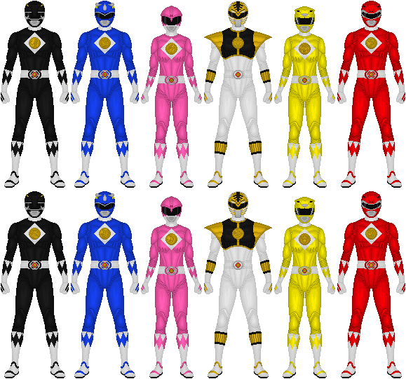 Mighty Morphin Power Rangers Pictures - Power Rangers 1995 Costumes (579x541), Png Download