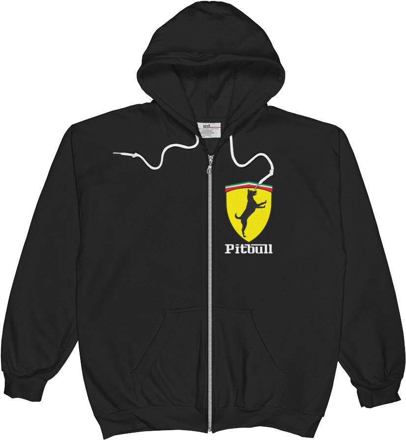 Ferrari Pitbull Zipup Hoodie (1000x1000), Png Download
