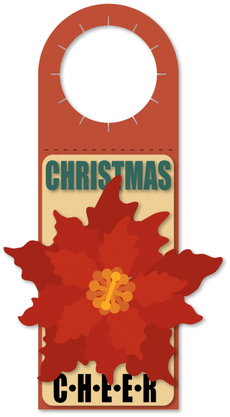 Poinsettia 3d Bottle Gift Tag - Bottle (331x600), Png Download