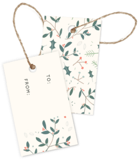 Holly Jolly Gift Tags Pack Of - Holly Christmas Gift Tags (350x362), Png Download