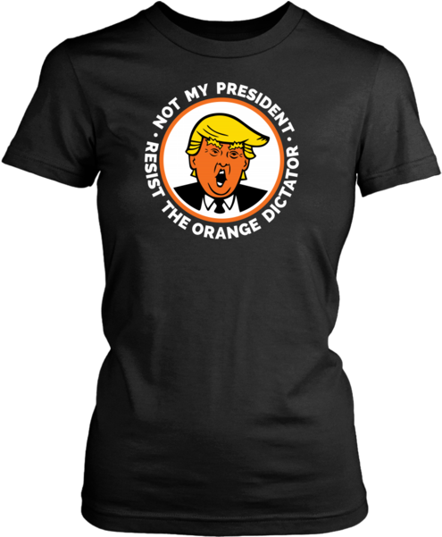 Resist The Orange Face Dictator Potus Donald Trump - Idgaf For President (ladies) - Ladies Classic Tee / (600x600), Png Download