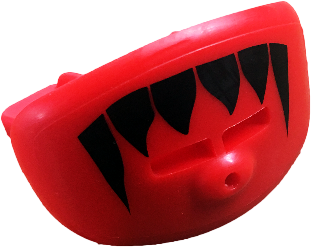 Red Lip Shield Mouth Guard With Black Fangs - Lip (1280x1202), Png Download