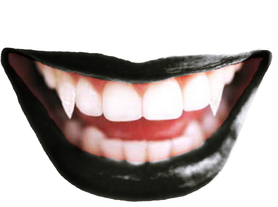 Ftestickers Vampireteeth Fangs Blacklips Blacklipstick - Teeth (1024x1024), Png Download