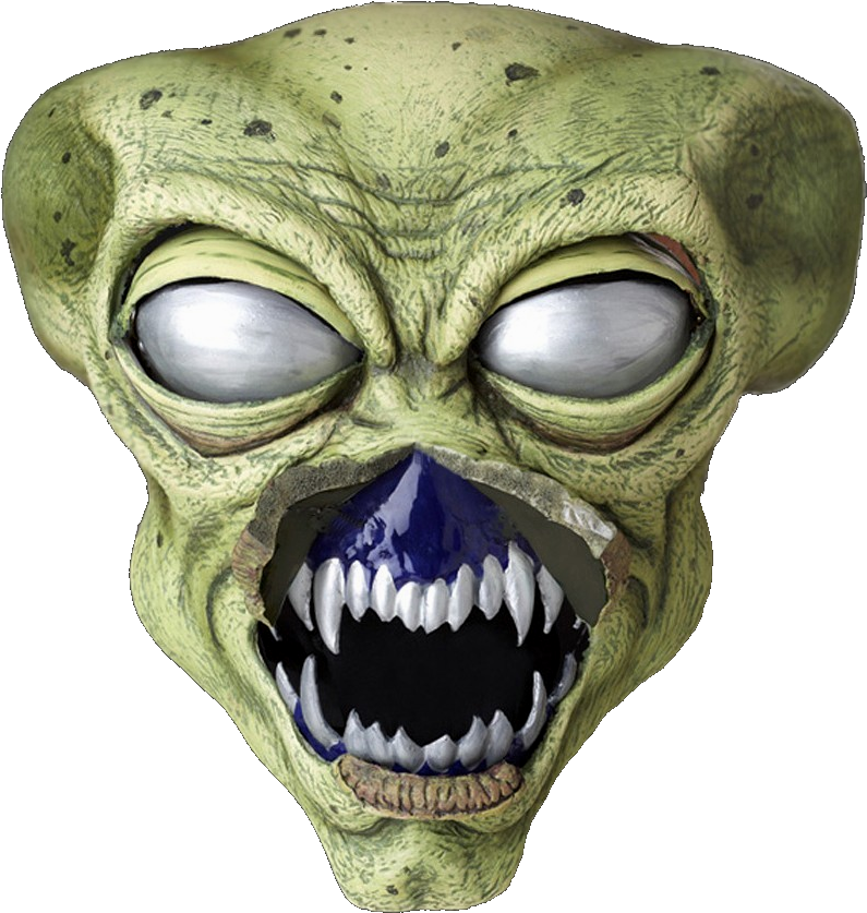 Alien Action Jaw Mask Moving Mouth - Adult Alien Halloween Mask (825x978), Png Download