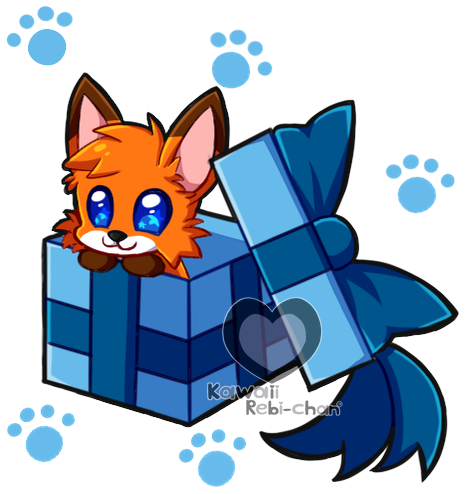 Kawaii Present Mike <3 - Christmas Gift (466x494), Png Download