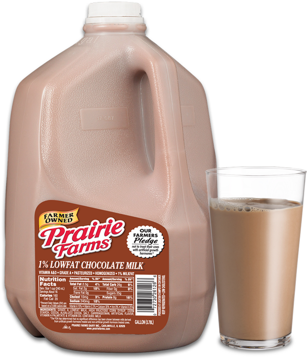 1 Percent Chocolate Milk - Prairie Farms Dairy Chocolate Milk (800x796), Png Download