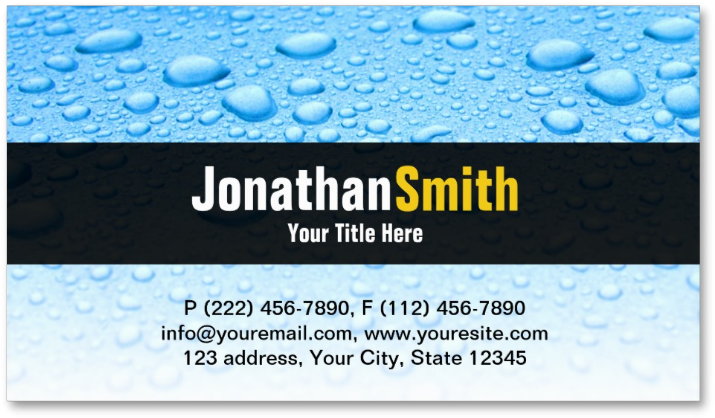 Plumber Business Cards With Blue Water Drops - Visiting Card Design Sri Lanka (821x821), Png Download