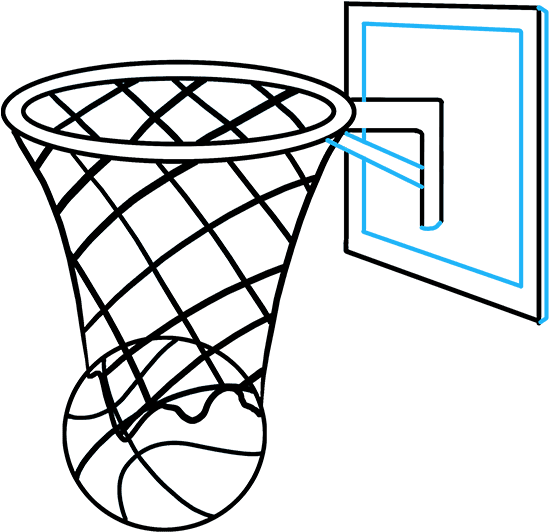 How To Draw Basketball Hoop (680x678), Png Download