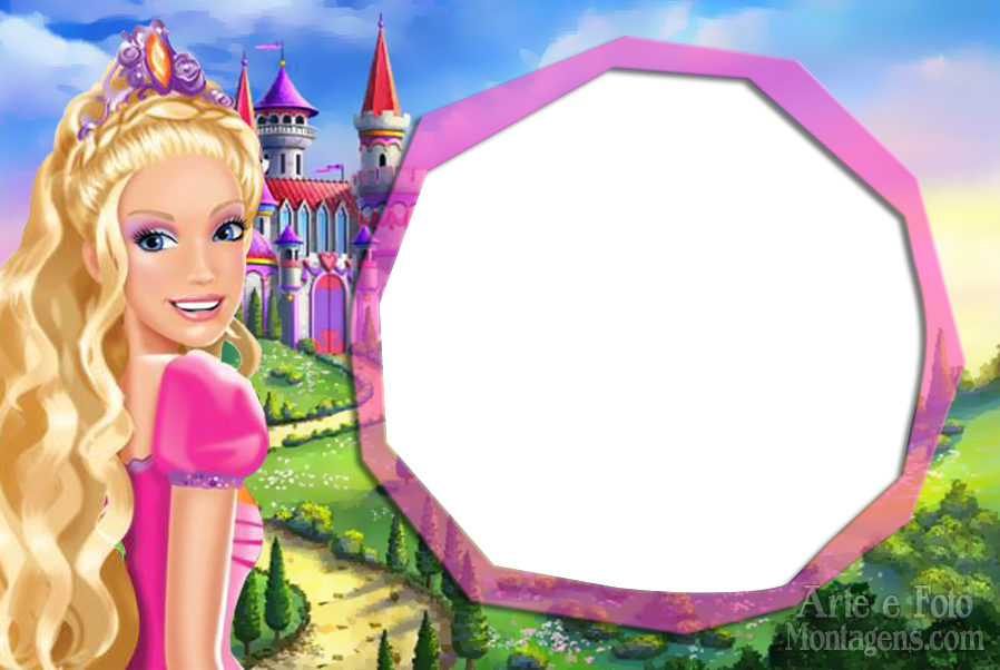 Moldura Barbie Png - Barbie Background With Frame (898x602), Png Download