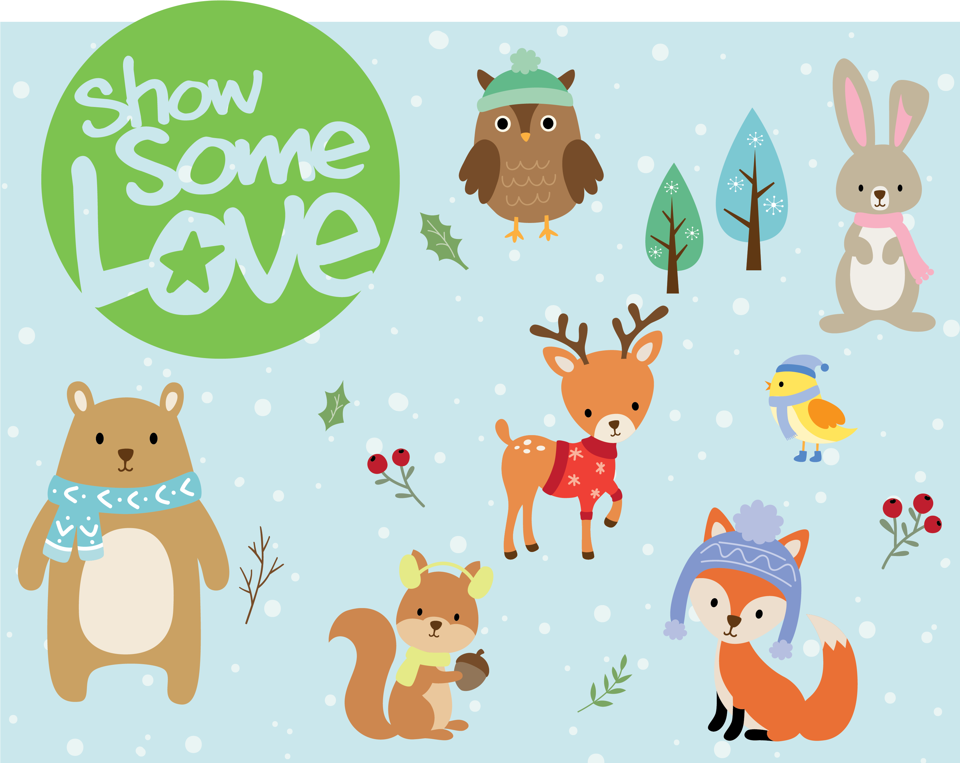Ssl Winter Animals - Donation (4484x4171), Png Download
