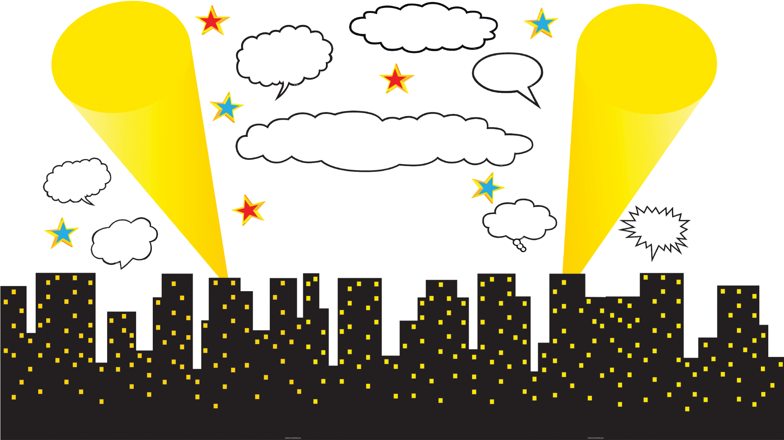 Superhero Cityscape Bulletin Board Display - Teacher Created Resources Superhero Cityscape Bulletin (2544x1534), Png Download