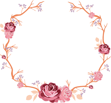 Flower Wreath Wall Sticker - Floral Leather Business Passport Holder Protector Cover (374x348), Png Download