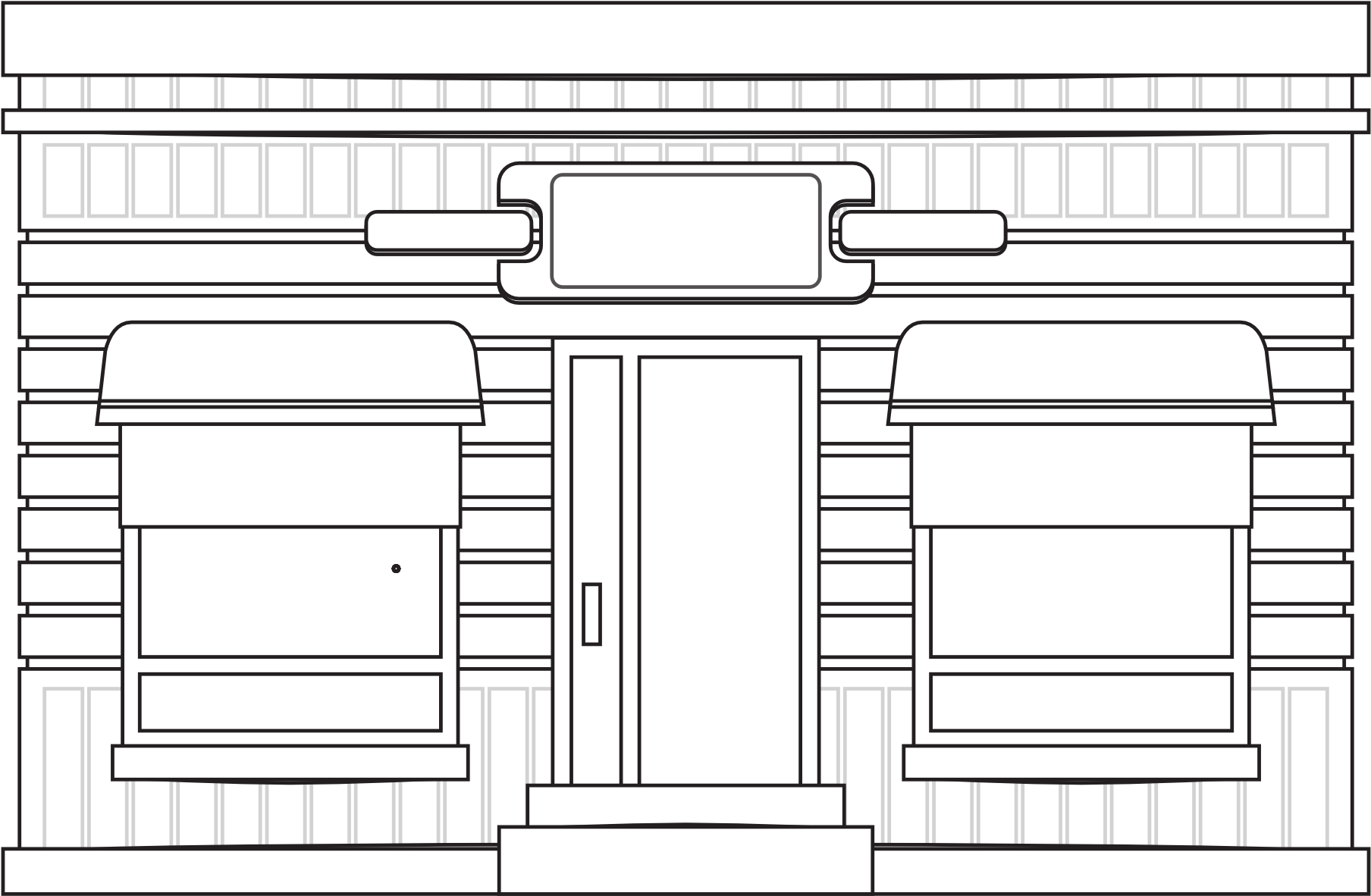 Store Fronts Shop 13 Black White Line Art 1969px 52 - Tver (1969x1443), Png Download