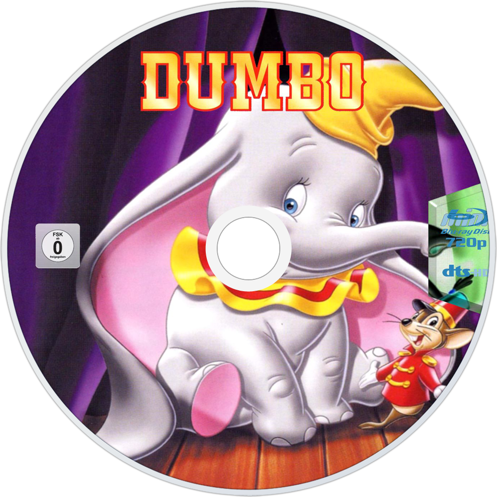 Dumbo Bluray Disc Image - Dvd Disney Dumbo (1000x1000), Png Download