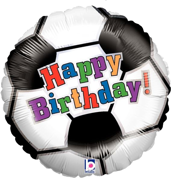 18" Soccer Ball Happy Birthday Balloons All American - Happy Birthday Soccer Gif (613x612), Png Download