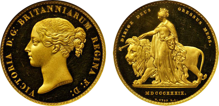 Lot 2477 - Five Pounds 1839 Proof 66 (700x339), Png Download