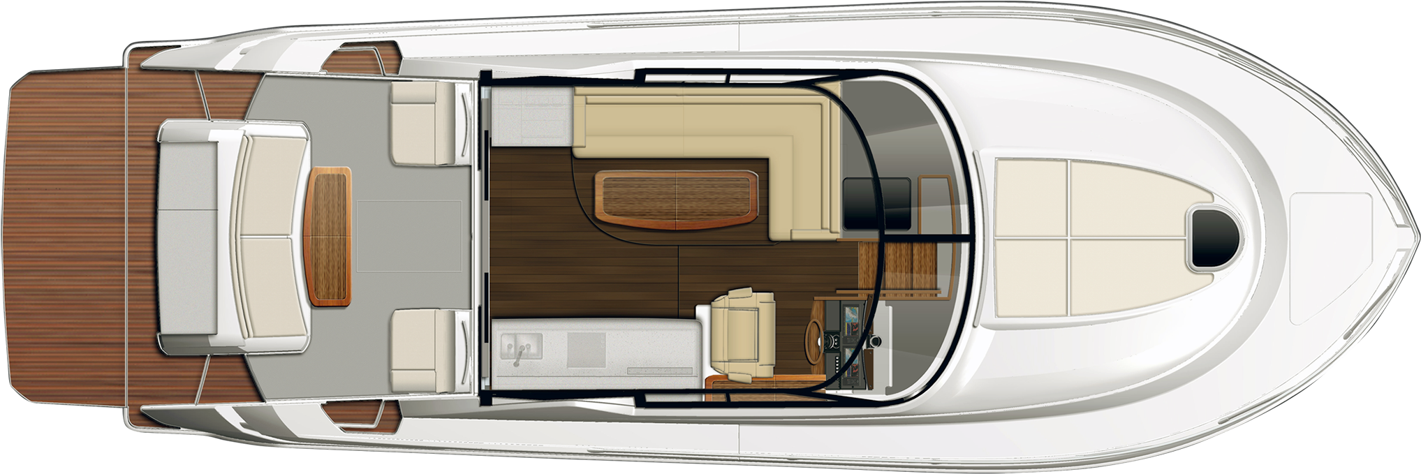 Download The Tiara Yachts Catalog - Yacht Top View Png (2434x699), Png Download