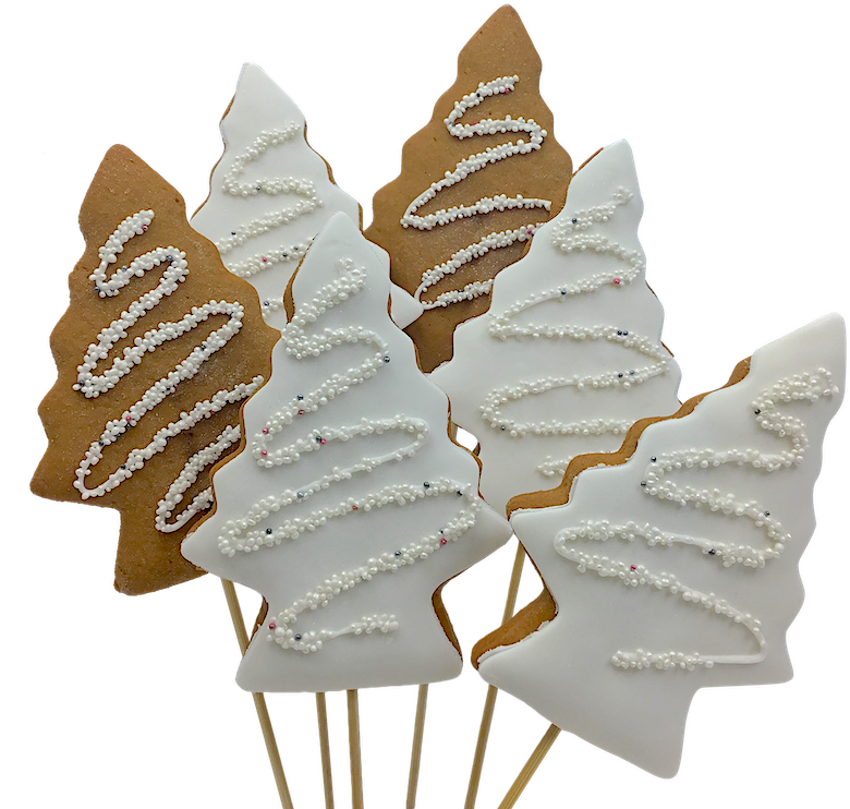 Cookies Xmas Trees White Sparkle - Christmas Day (800x803), Png Download