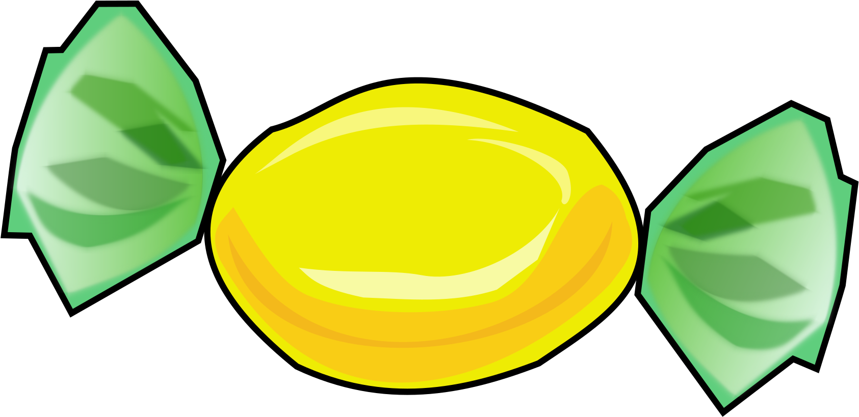 Big Image - Yellow Candy Clipart (2400x1450), Png Download