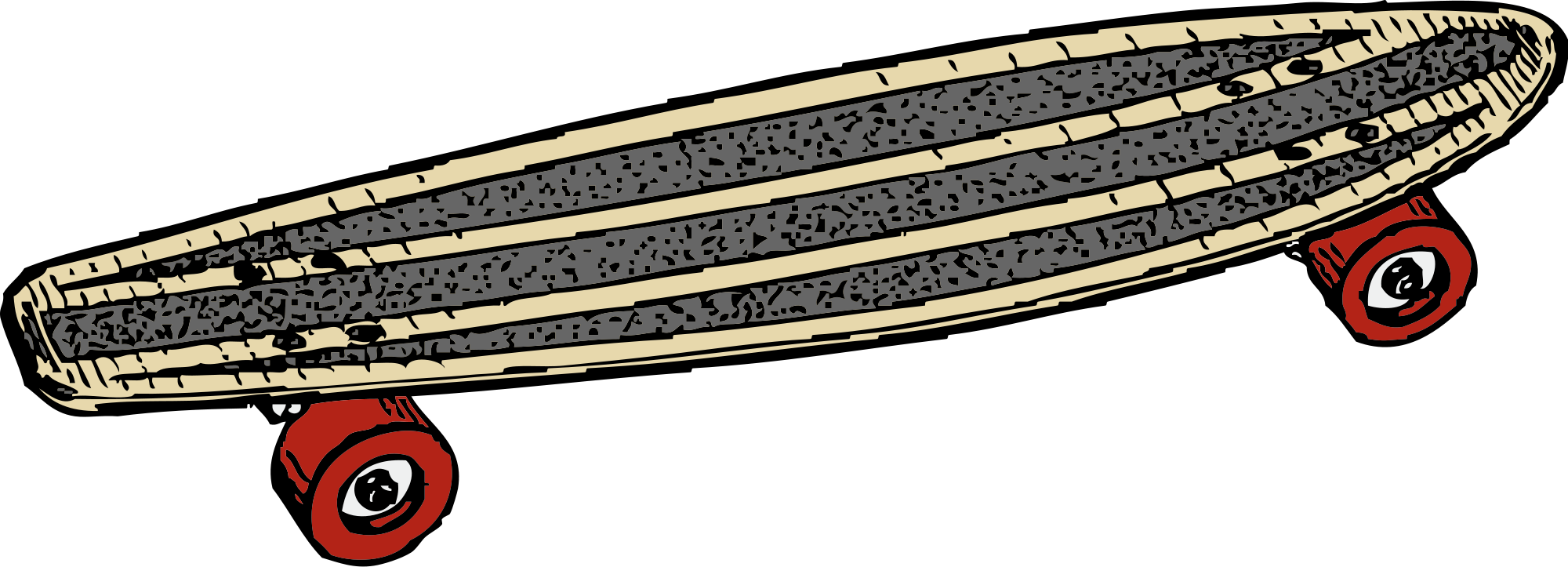 Open - Long Board Clip Art (2000x723), Png Download