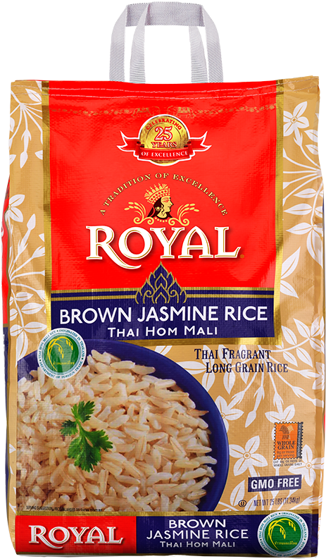 Brown Jasmine Thai Hom Mali Rice - Royal Chef's Secret Extra Long Grain Basmati Rice, (536x900), Png Download