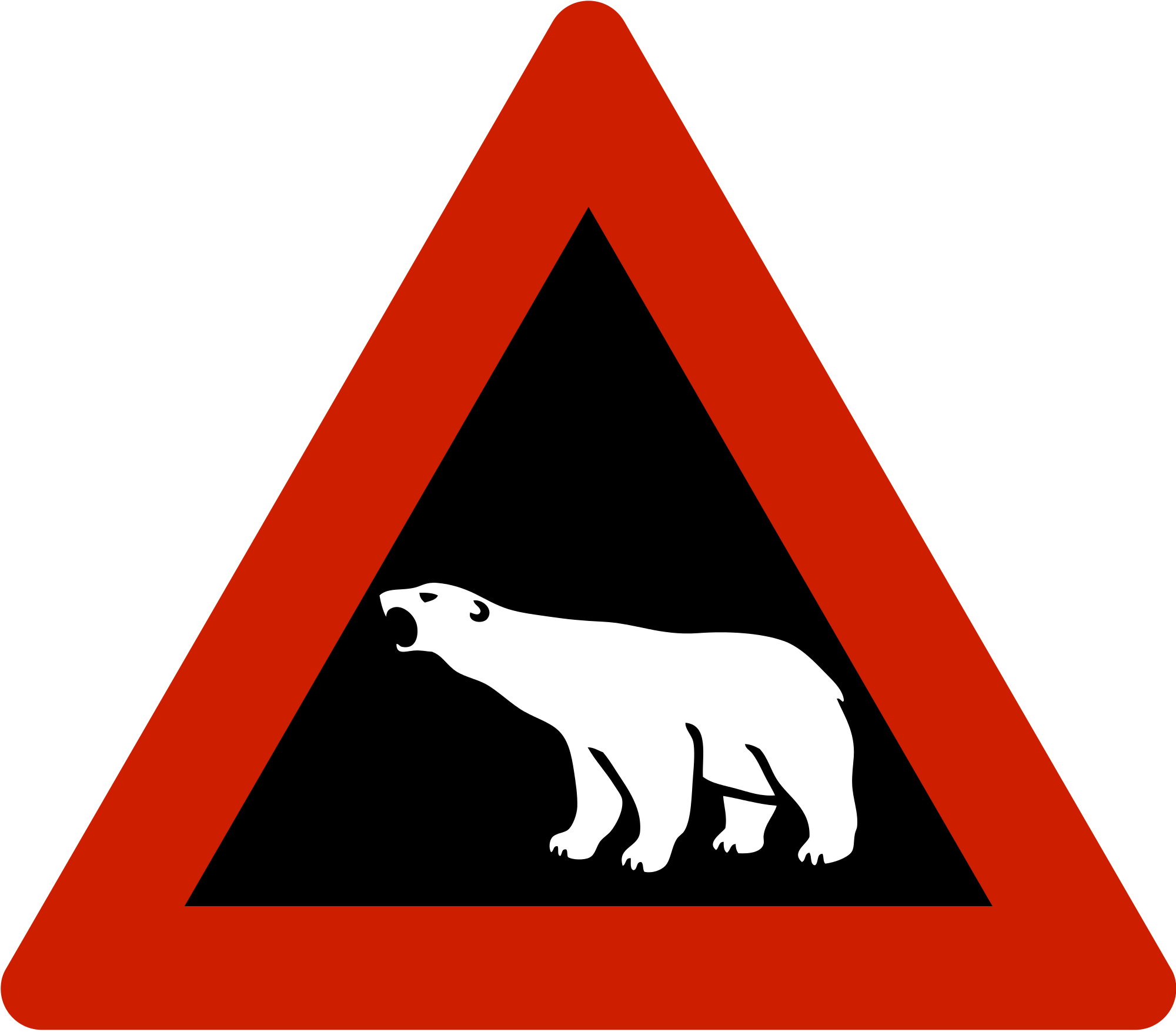 Open - Polar Bear Road Sign (2000x1755), Png Download