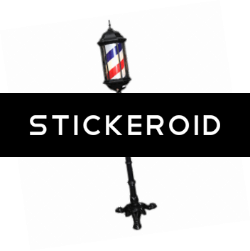 Street Lantern Barber Pole - Sign (352x353), Png Download