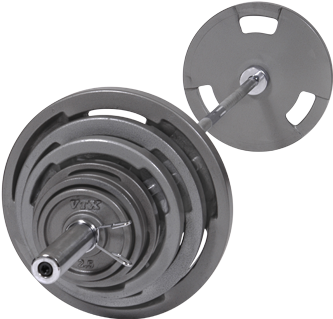 Troy Barbell Troy 300 Lb Olympic Weight Set With Vtx (371x325), Png Download