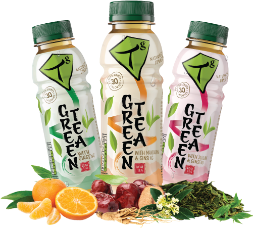 Tg Teas Iced Green Tea With Ginseng 330ml (585x450), Png Download