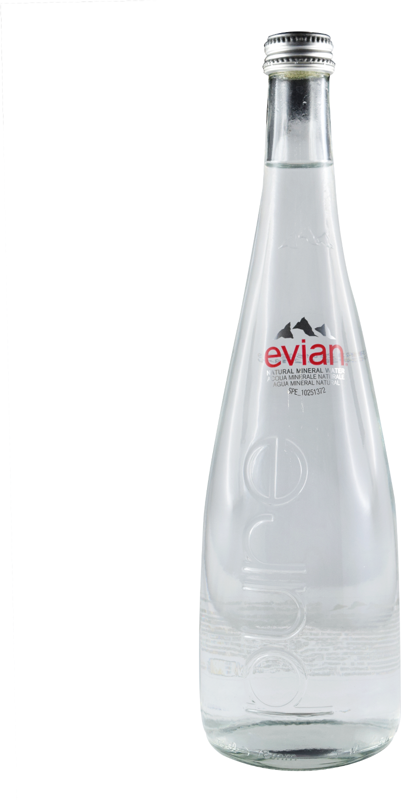 Download Evian Water Glass Bottle Full Size Png Image Pngkit
