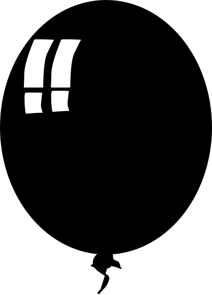 Black Ballon Svg Clip Arts 426 X 593 Px (426x593), Png Download
