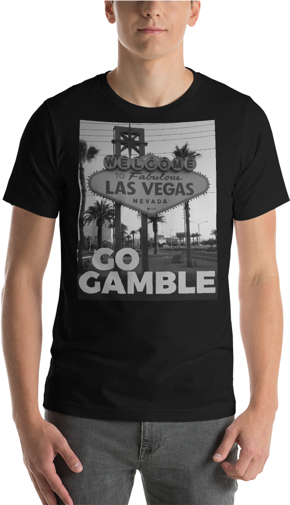 Black Go Gamble Las Vegas Sign B&w Photo T Shirt - Jim Carrey Don Knotts Shirt (1000x1000), Png Download