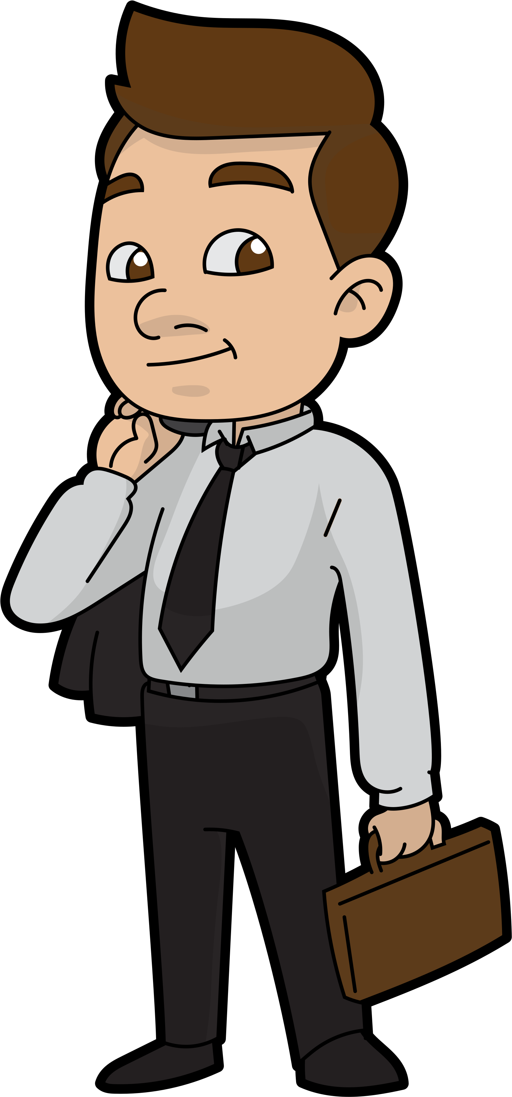 Open - Cartoon Business Man (2000x3911), Png Download