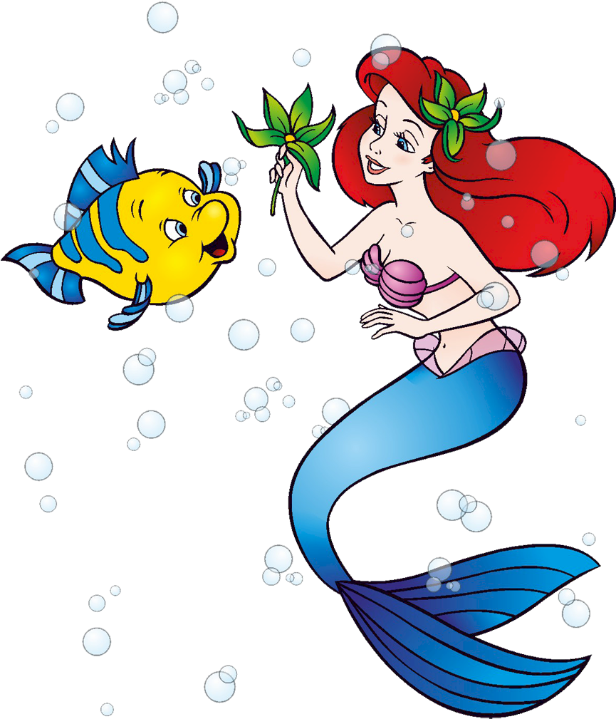Little Mermaid Disney Flounder Clip Art N2 - Animadas De La Sirenita (864x1021), Png Download