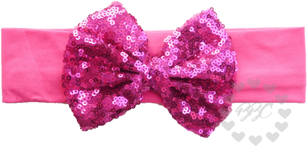 Pink Sequin Bow Headband (1024x1024), Png Download
