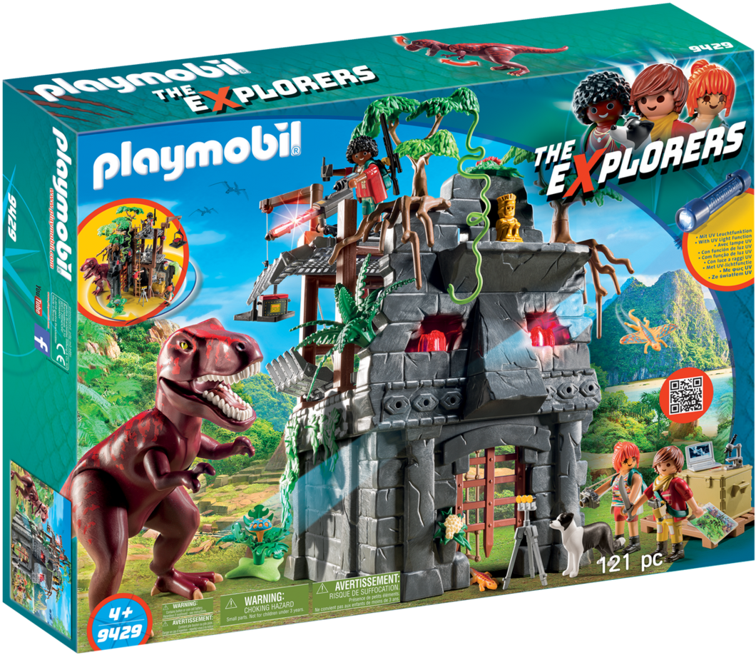 Hidden Temple With T-rex (940x658), Png Download