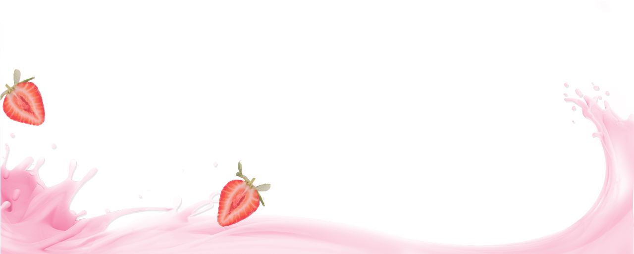 Strawberry With Milk Png (1280x530), Png Download