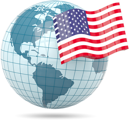 Illustration Of Flag Of United States Of America - Globe With Philippines Flag (640x480), Png Download