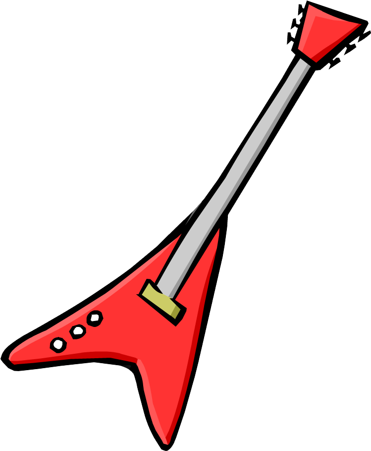 Download Free Printable Clipart And Coloring Pages - Red Electric Guitar Club Penguin (910x945), Png Download
