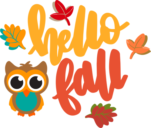 Hello Fall Owl (498x423), Png Download