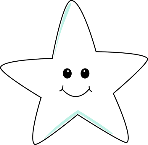 Shooting Star Clipart Smiling Star - White Rounded Star (500x487), Png Download