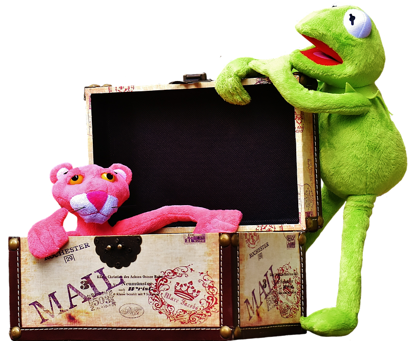 Plush Toys, Kermit, The Pink Panther, Toys, Box, Chest - Stuffed Toy (919x720), Png Download