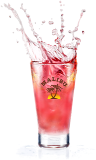 Try This Delicious Malibu Infused Twisted Pink Cocktail - Malibu Rum Tropical Banana (280x440), Png Download