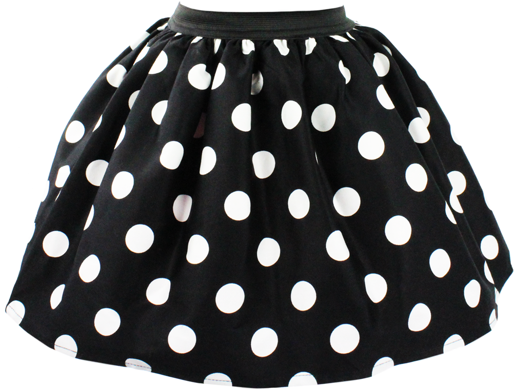 Kid's Hemet Polka Dot Skirt Black/white (1001x1001), Png Download