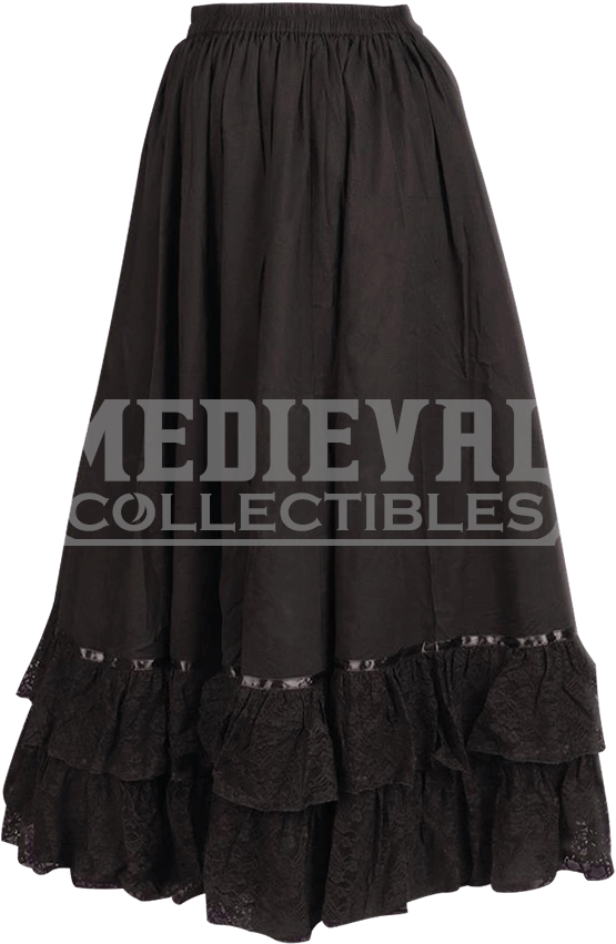 Spanish Noblewoman Reversible Parlor Skirt - Black Leather Vest Medieval (850x850), Png Download