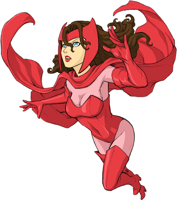Marvel Comicu0027s Scarlet Wi - Marvel Scarlet Witch Cartoon (611x686), Png Download