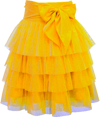Tulle Party Skirt Sunflower- Final Sale - Girls Yellow Skirts (391x480), Png Download