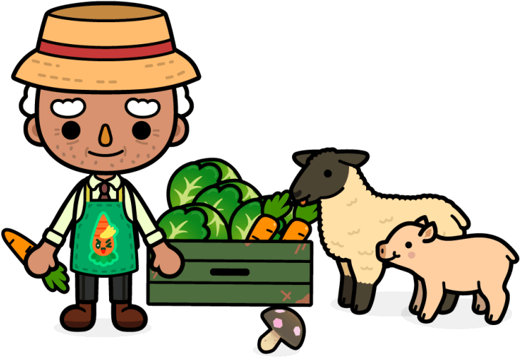Toca Life Farm The - Farmer Dad Png (1024x580), Png Download
